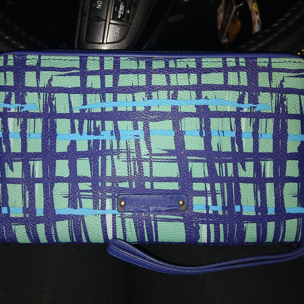 Vera Bradley Green and Blue Wallet with Distinctive Pattern